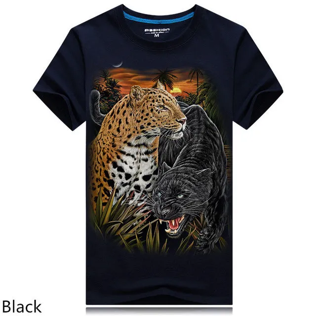 2016 summer Men's brand clothing O-Neck short sleeve animal T-shirt gas monkey/lion 3D Digital Printed T shirt Homme large size