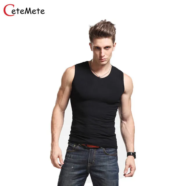 2017 Hot Clothing Casual Gilet Men O-Neck Tank Tops Summer Male  Bodybuilding Sleeveless Vest gymclothing men fitness T shirt