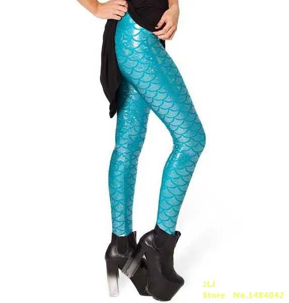 2017 New Top Sale Black Milk Digital Print Women Mermaid Fish Scale Leggings Free Shipping Plus Size S M L XL XXL10 Colors