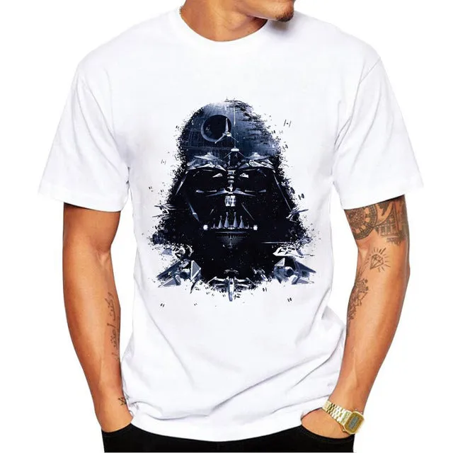 21kind 2017 Creative droids Printed Star War T-Shirt robot shirt Boy Novelty Men's sleeve T shirt Tops Fashion Tees Darth Vader