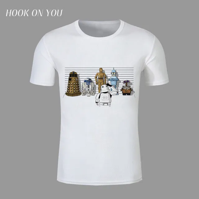 21kind 2017 Creative droids Printed Star War T-Shirt robot shirt Boy Novelty Men's sleeve T shirt Tops Fashion Tees Darth Vader