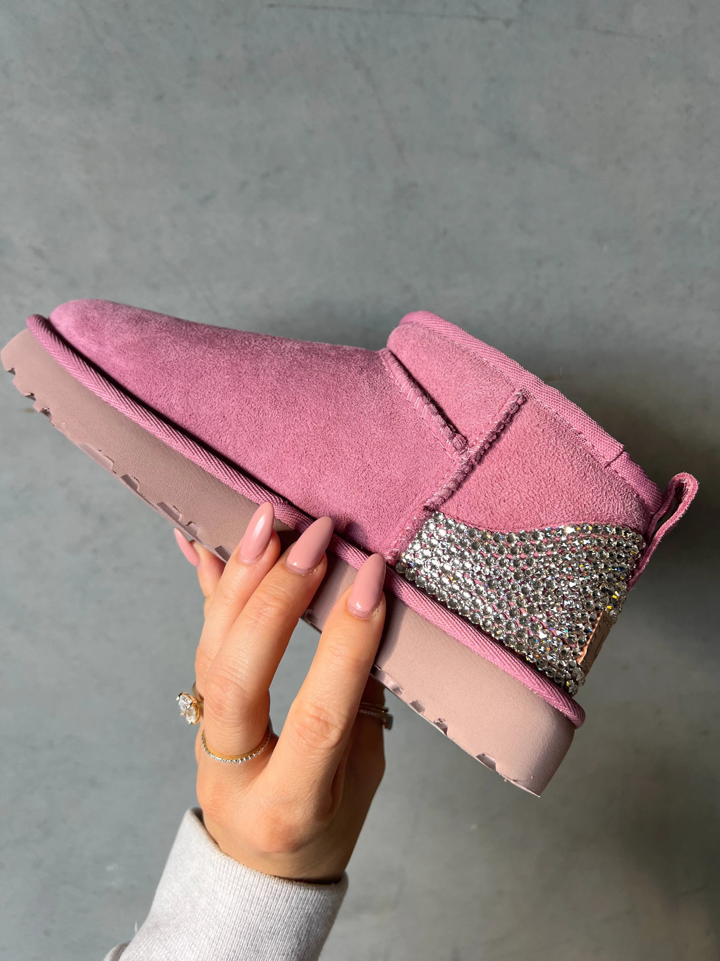 ‘24 Pink Ugg Boots Mini with Swarovski Crystals