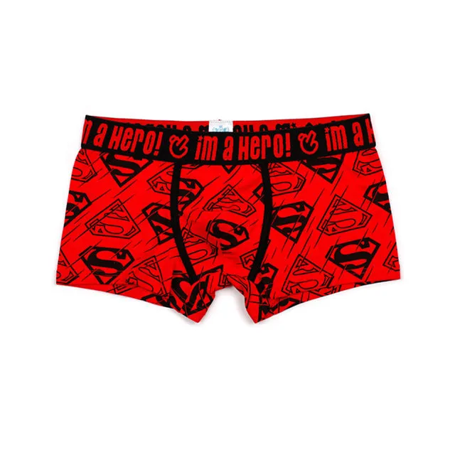 4colors Men Underwear Boxers Sexy underpant Cotton Male Panties Shorts Cartoon Printing Superman Batman