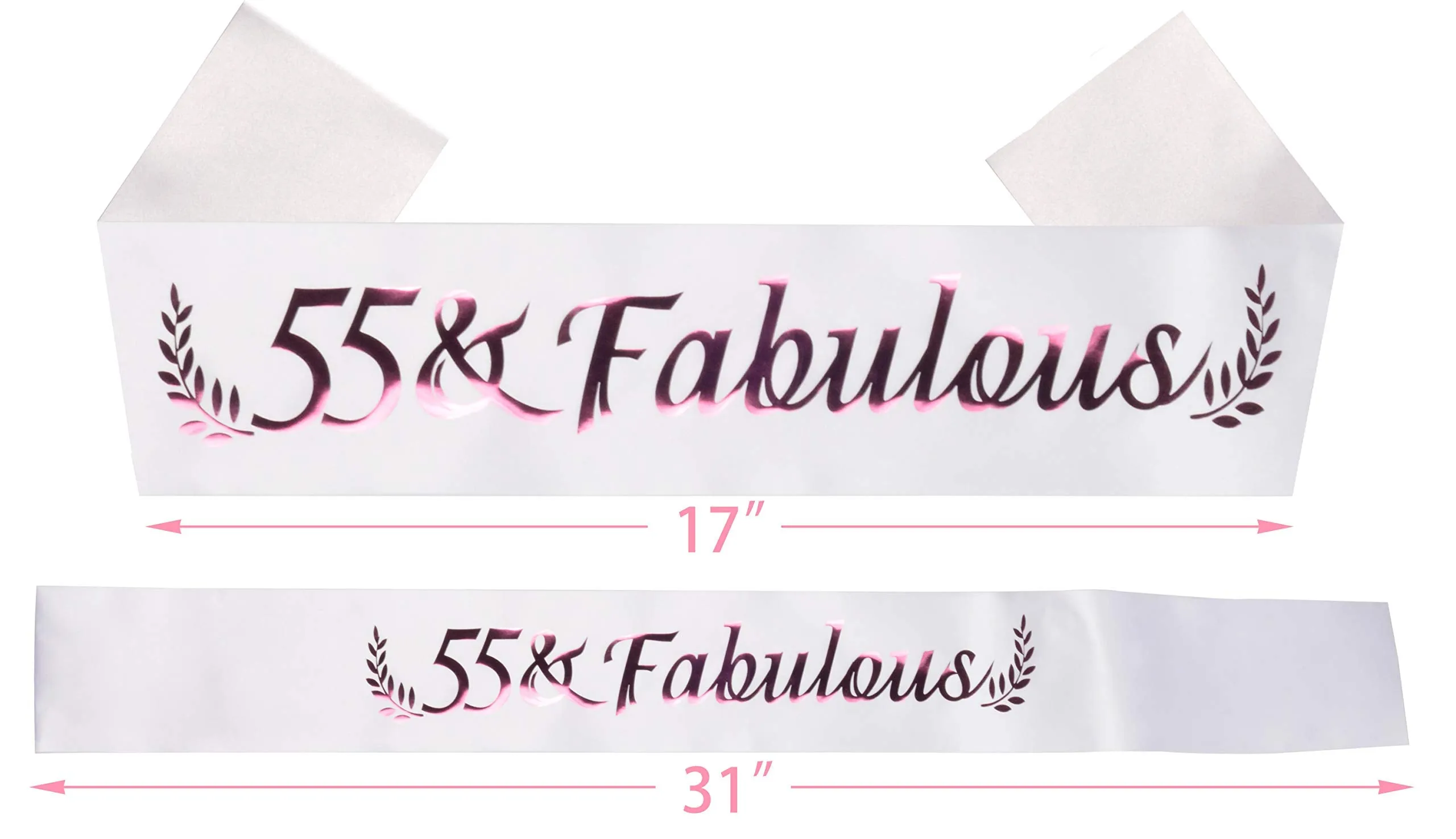 55th Birthday Gifts for Women, 55th Birthday Tiara and Sash, 55 Fabulous Sash and Crystal