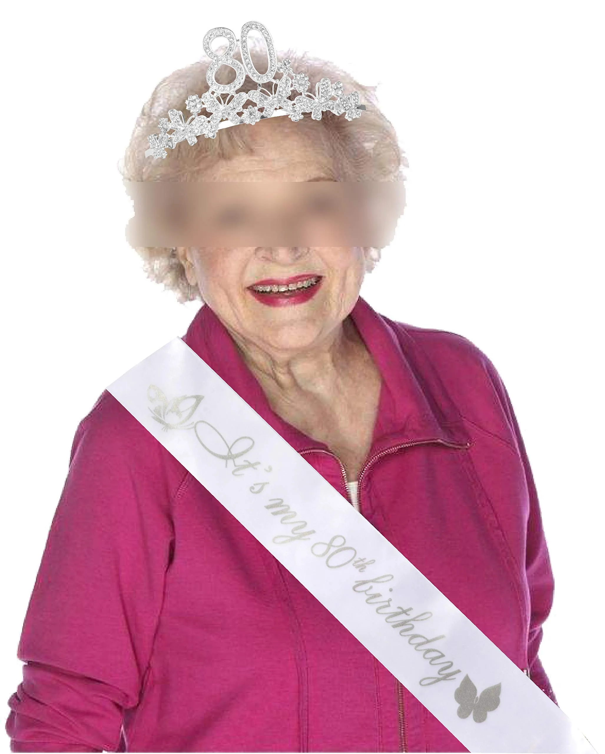 80th Birthday Gifts for Women, 80th Birthday Tiara and Sash, Its My 80th Birthday Sash