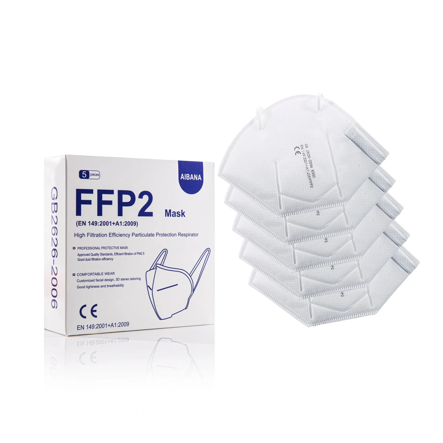 Aibana FFP2 Respiratory Face Masks - 5 Pack