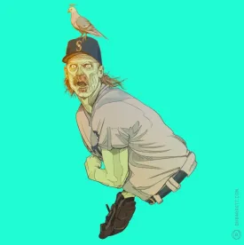 Baseball Jerks Randy Johnson Giclee Print by Oliver Barrett