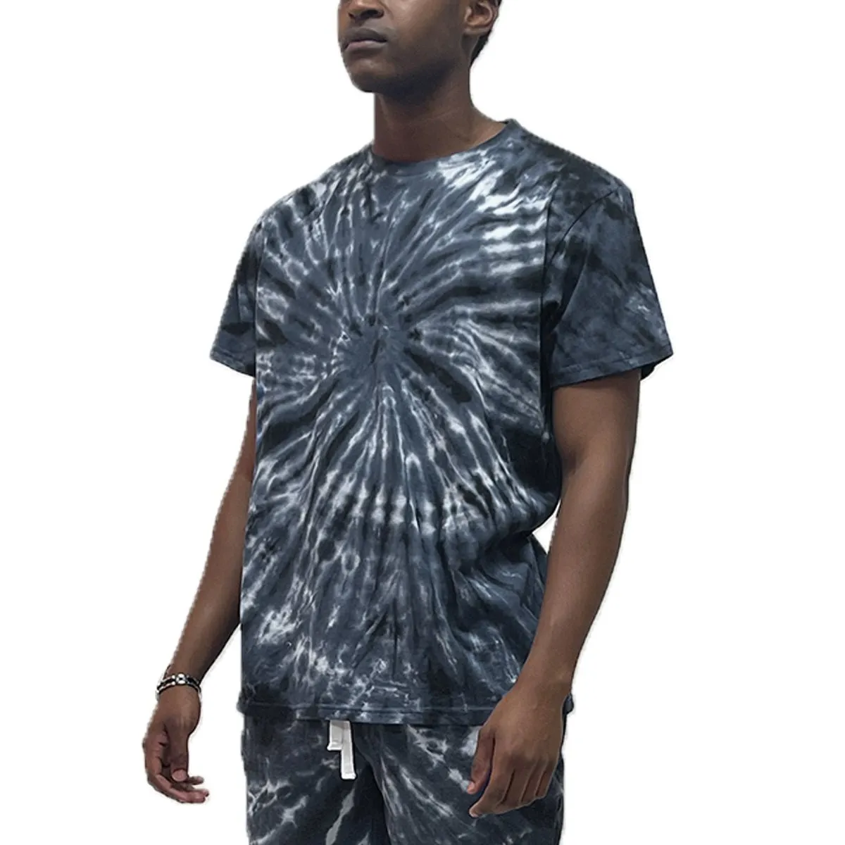 Black Swirl Tie Dye T-Shirt & Short Set