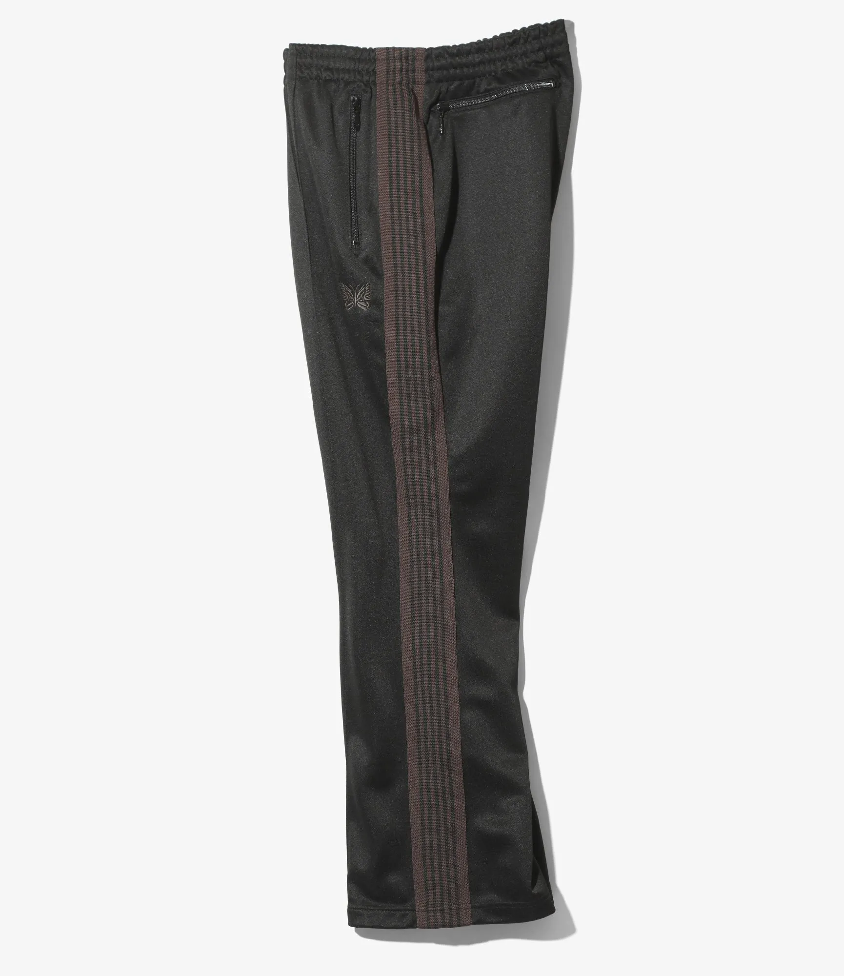 Boot-Cut Track Pant – Black Smooth Polyester