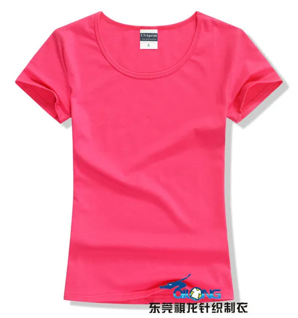 Brand New fashion women t-shirt brand tee tops Short Sleeve Cotton tops for women clothing solid O-neck t shirt ,Free shipping