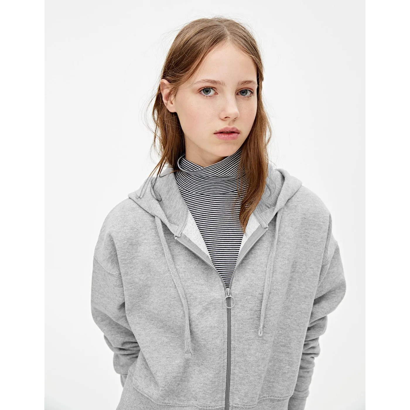 BSK Cropped Grey Hoodie