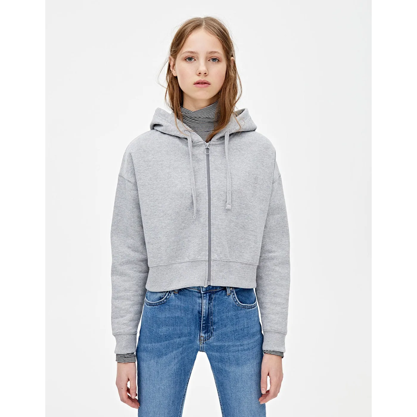 BSK Cropped Grey Hoodie