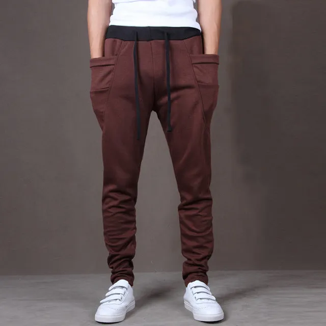 Casual Men Pants Hot Sale Unique Big Pocket Hip Hop Harem Pants Fitness Clothing Quality Outwear Casual Men Joggers TOP HERE