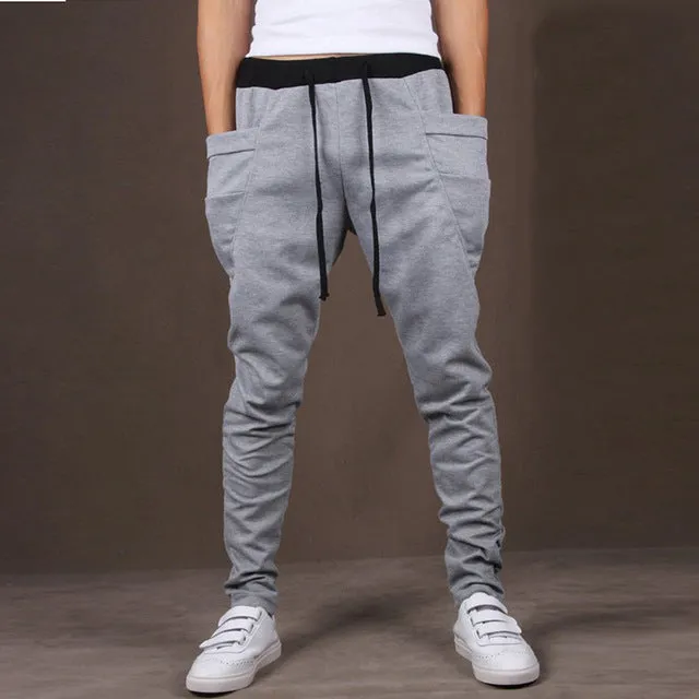 Casual Men Pants Hot Sale Unique Big Pocket Hip Hop Harem Pants Fitness Clothing Quality Outwear Casual Men Joggers TOP HERE