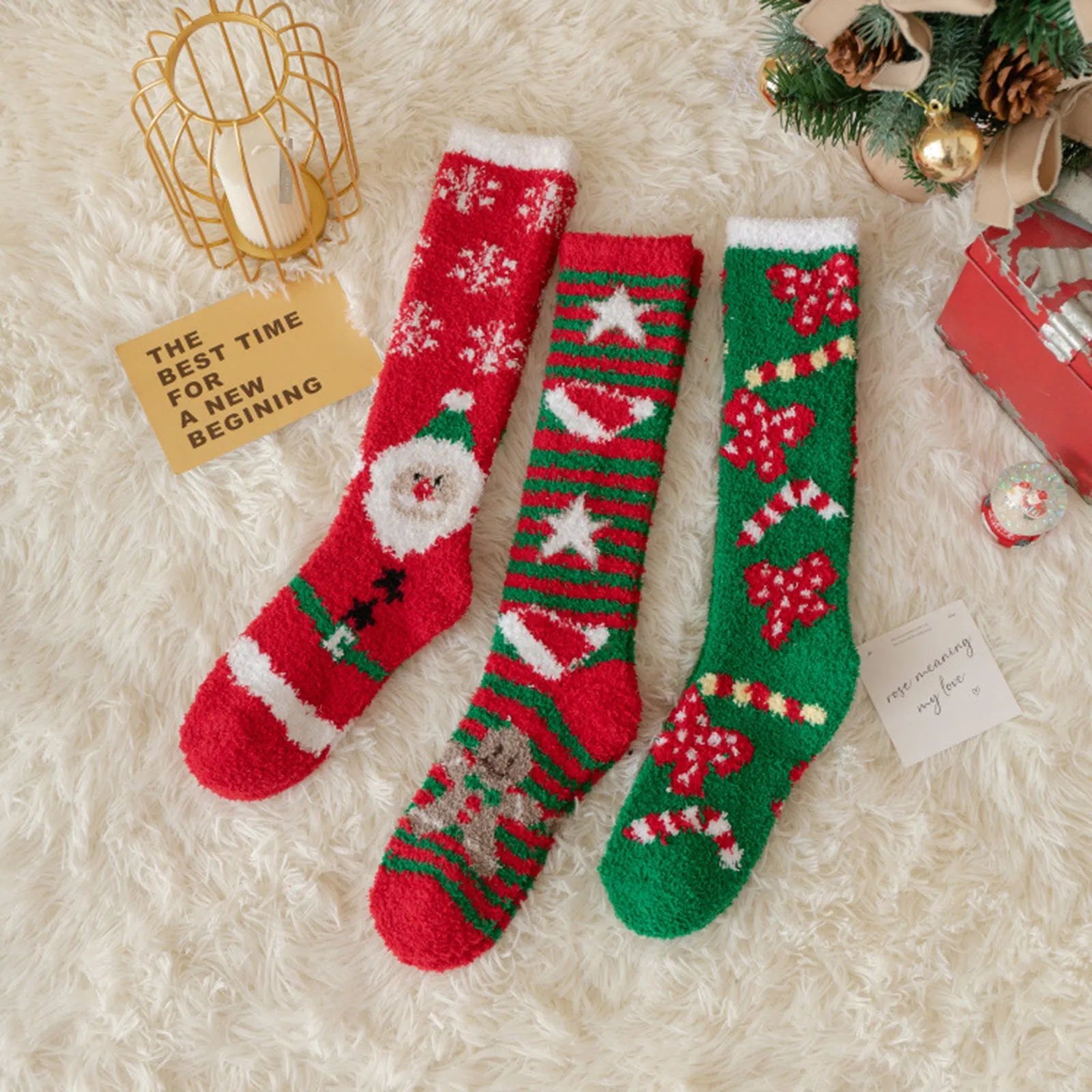 🎅Christmas Sale🎄 New Coral Velvet Calf Socks Christmas Stockings