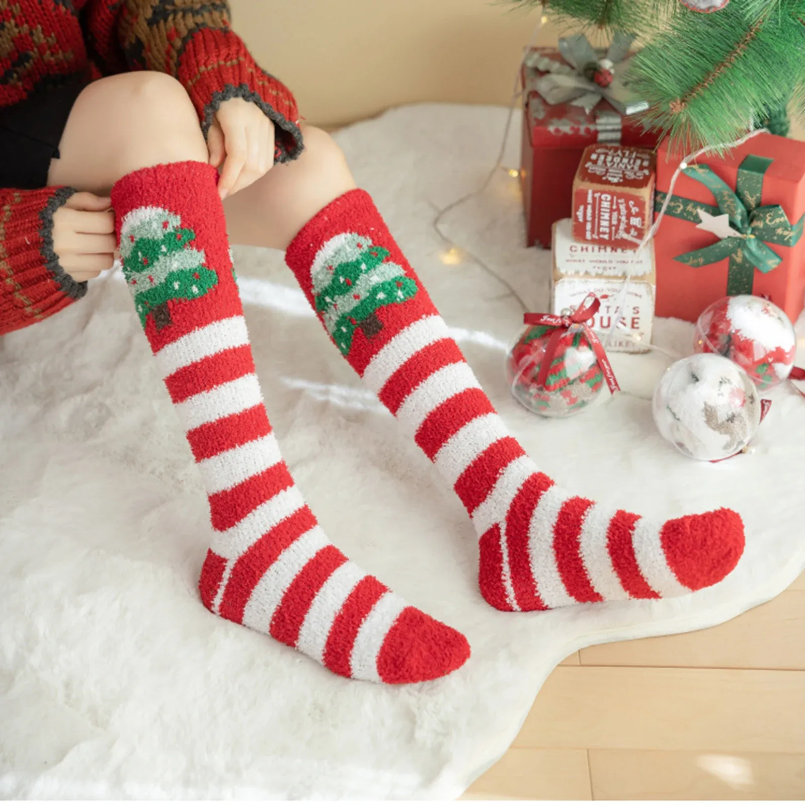 🎅Christmas Sale🎄 New Coral Velvet Calf Socks Christmas Stockings