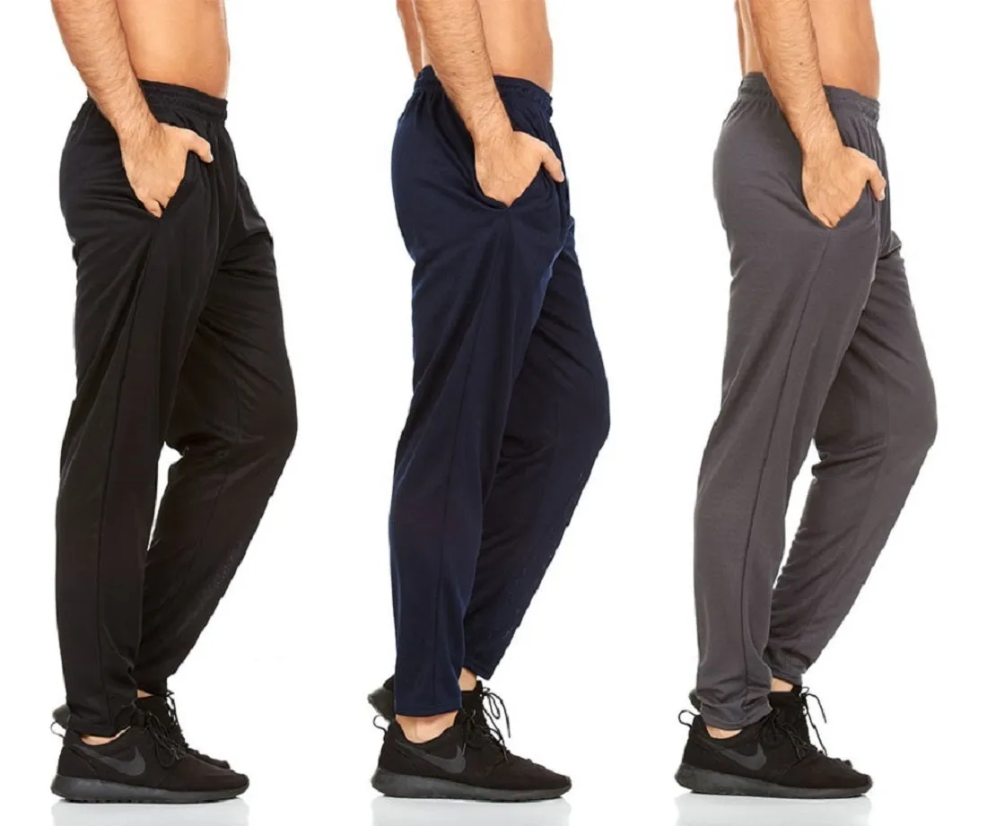 DARESAY Active Pants for Men- Quick-Dry Joggers with Two Side Pockets, Athletic, Casual, Active Clothes for Men, 3-Pack.