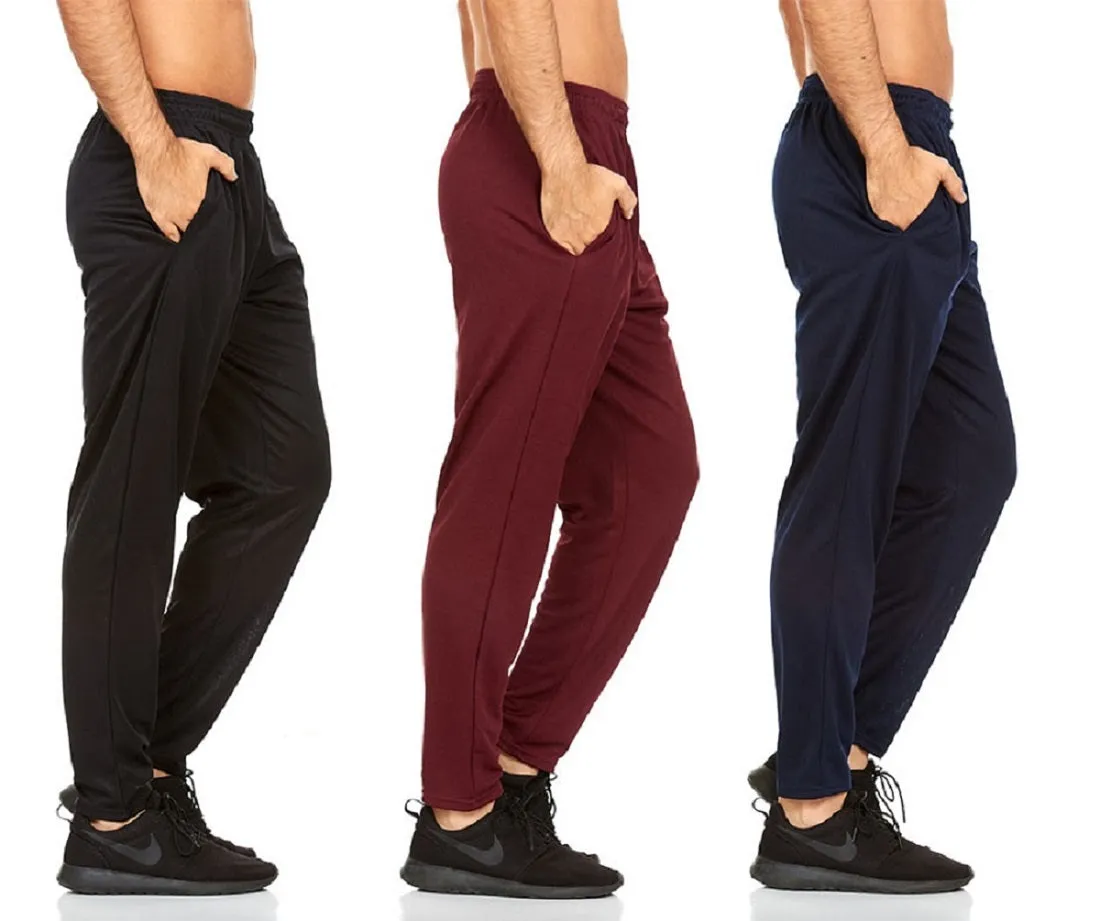 DARESAY Active Pants for Men- Quick-Dry Joggers with Two Side Pockets, Athletic, Casual, Active Clothes for Men, 3-Pack.