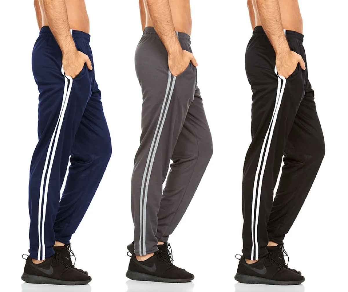 DARESAY Active Pants for Men- Quick-Dry Joggers with Two Side Pockets, Athletic, Casual, Active Clothes for Men, 3-Pack.