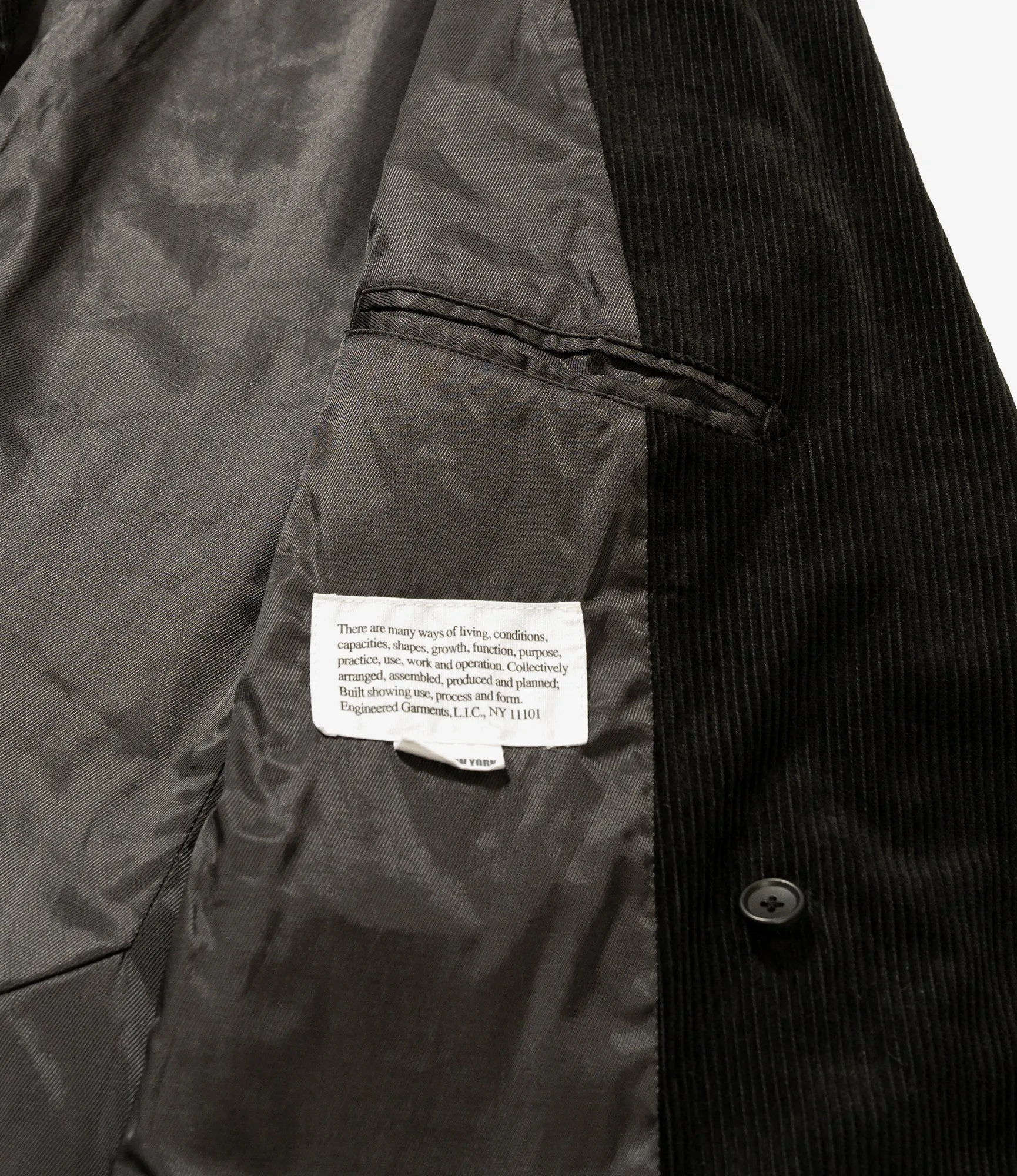 DBL Peak Jacket – Black 8W Corduroy