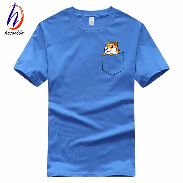 Doge Tee shirt homme de marque print T-shirt 2017 fashion pocket funny joke t shirt men and women funny cotton tee,GT139