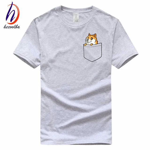 Doge Tee shirt homme de marque print T-shirt 2017 fashion pocket funny joke t shirt men and women funny cotton tee,GT139