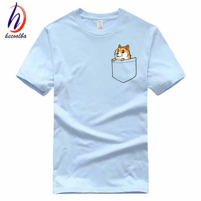 Doge Tee shirt homme de marque print T-shirt 2017 fashion pocket funny joke t shirt men and women funny cotton tee,GT139