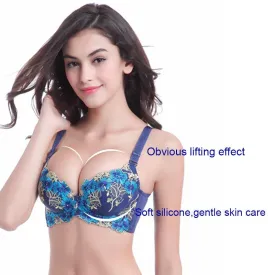 ECMLN 34-40 BC Sexy Lace Small Chest Thickened Gather No Steel Ring Bra Adjustable Underwear Thick Cup Gather Embroidery Bra