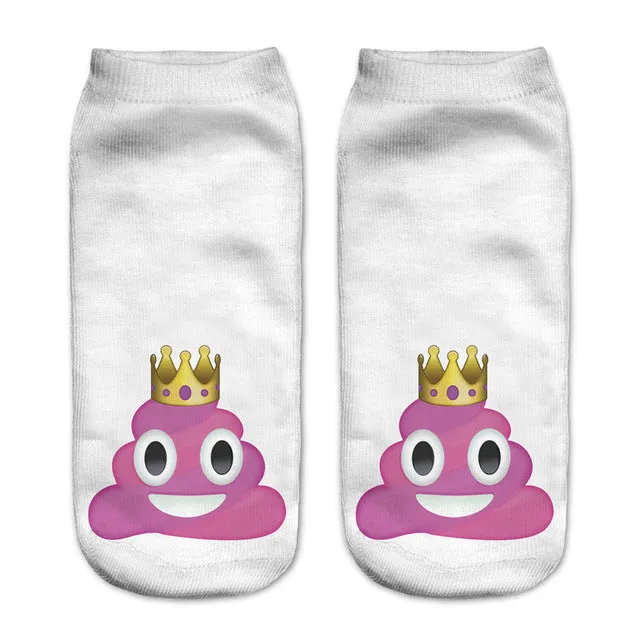 emoji unicorn funny socks Hot Sale 3d Printed womens socks low cut ankle short  spaort socks