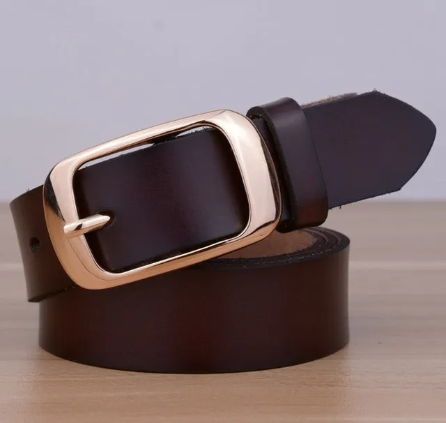 Factory Direct Quality Assurance Best Price New Fashion Cowskin Leather Women Belt Brief  Women Strap Designer Casual Belt