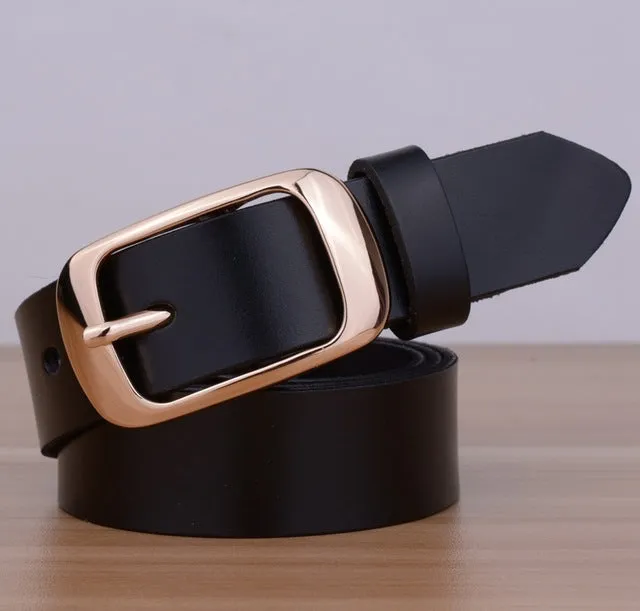 Factory Direct Quality Assurance Best Price New Fashion Cowskin Leather Women Belt Brief  Women Strap Designer Casual Belt