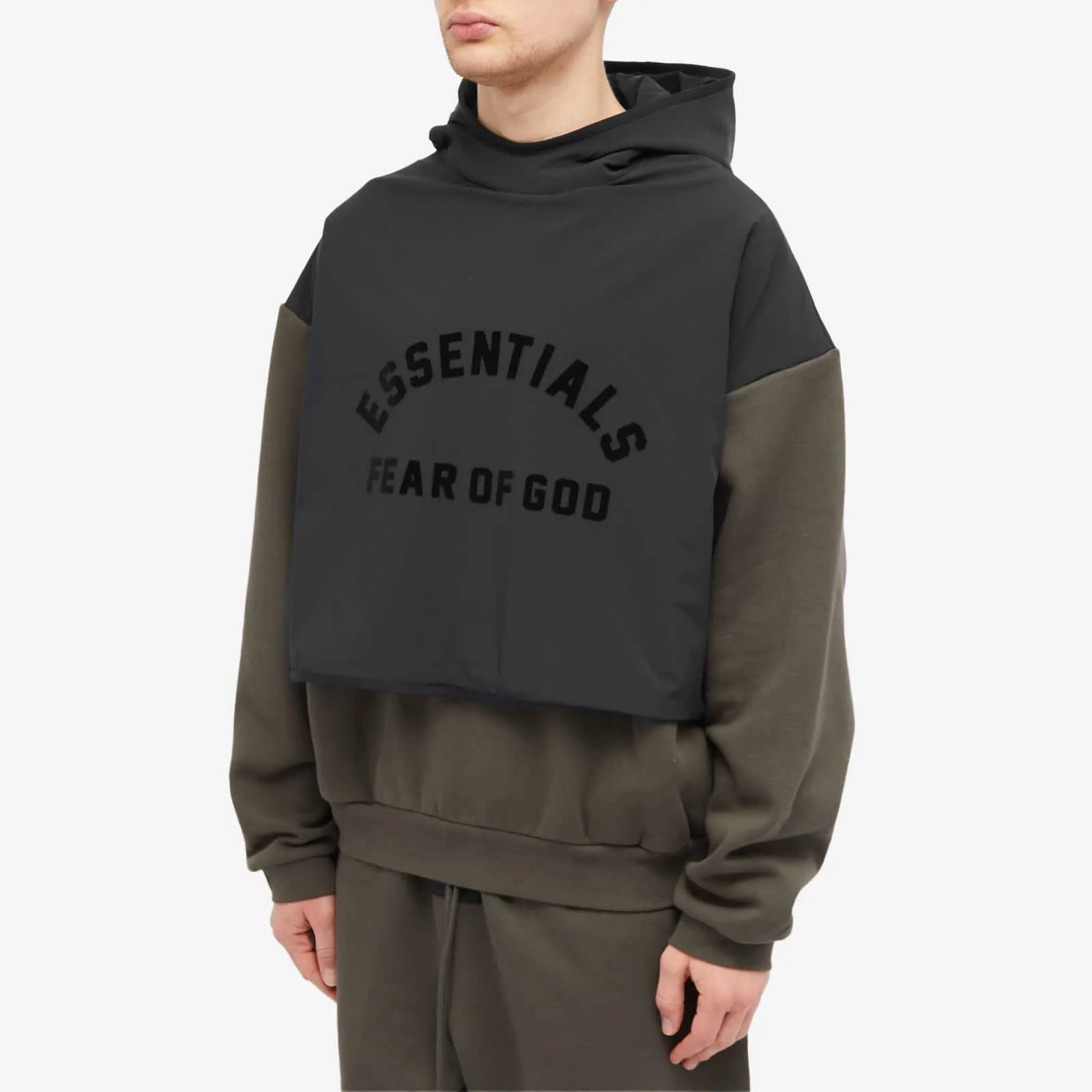 Fear Of God Essentials Spring Fleece Hoodie in Ink & Jet Black