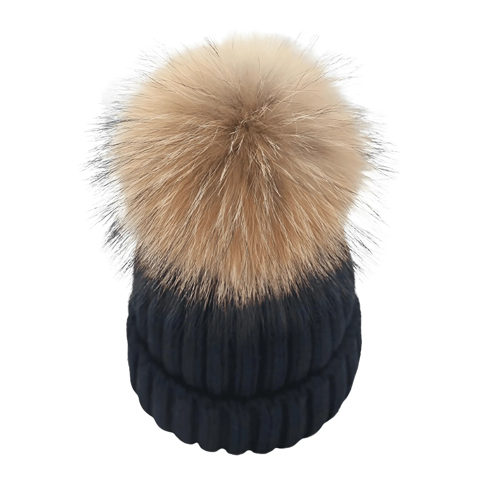 Fur Pompom Winter Hat Hat For Women Girl's Hat Knitted Beanies Cap Hat with Pompom