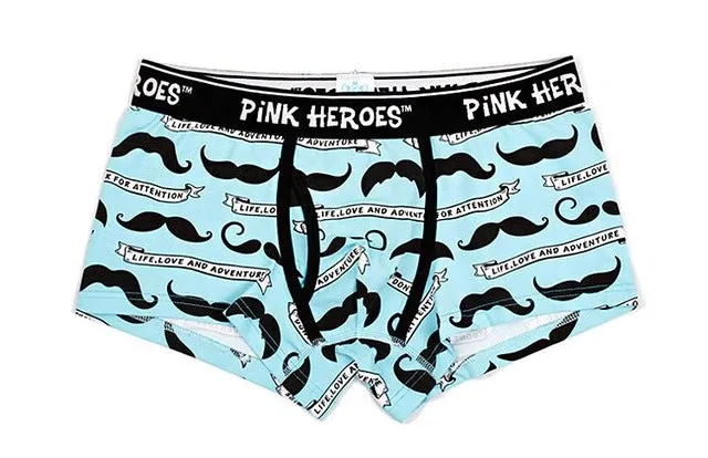 Hero Pink Underwear Men Boxer  Cartoon Figure Printing Cotton Men Underwear High Quality Brand Men Underwear Shorts Wholesale