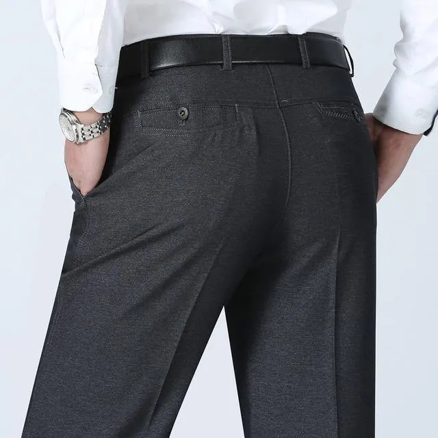 High Quality Fashion Summer Men Dress Pants Classic Business Plus Size Casual Straight Trousers Suit Pants Men Pantalon Hombre