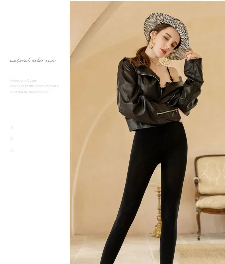 High Waist Velvet Winter Leggings for Women - Warm, Stretchy & Stylish