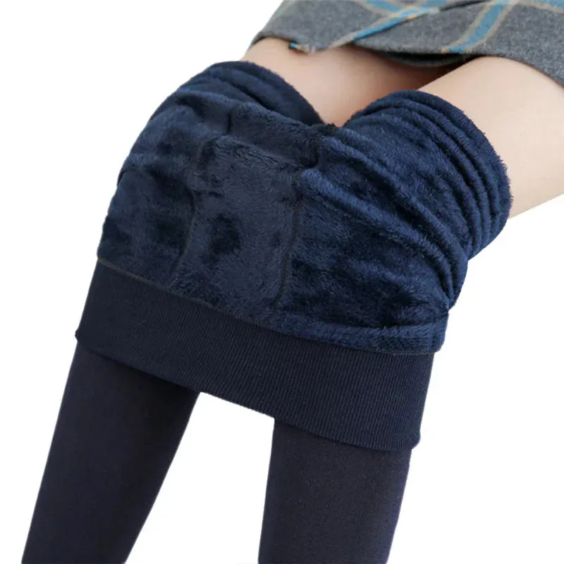 High Waist Velvet Winter Leggings for Women - Warm, Stretchy & Stylish