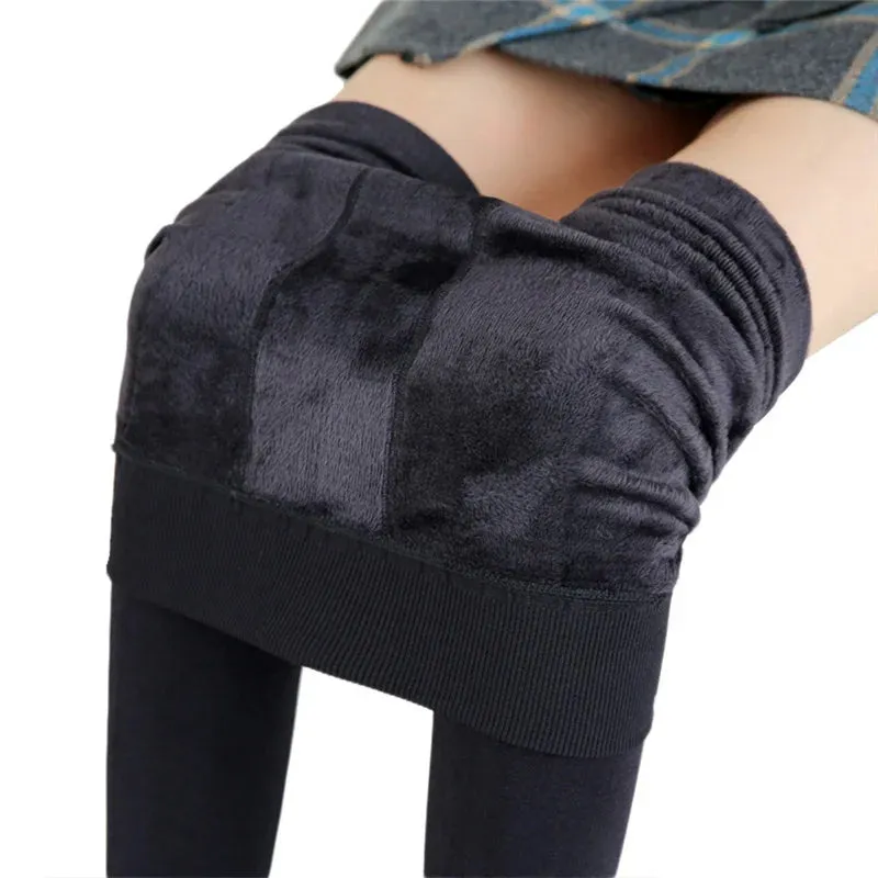 High Waist Velvet Winter Leggings for Women - Warm, Stretchy & Stylish