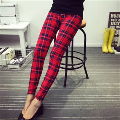 Hot 2017 Print Flower Leggings Leggins Plus Size Legins Guitar Plaid Thin Pant Fashion Women aptitud Trousers K092