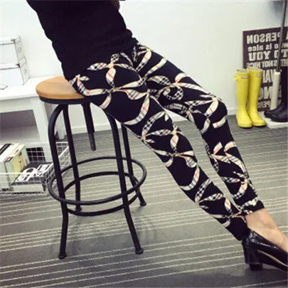 Hot 2017 Print Flower Leggings Leggins Plus Size Legins Guitar Plaid Thin Pant Fashion Women aptitud Trousers K092