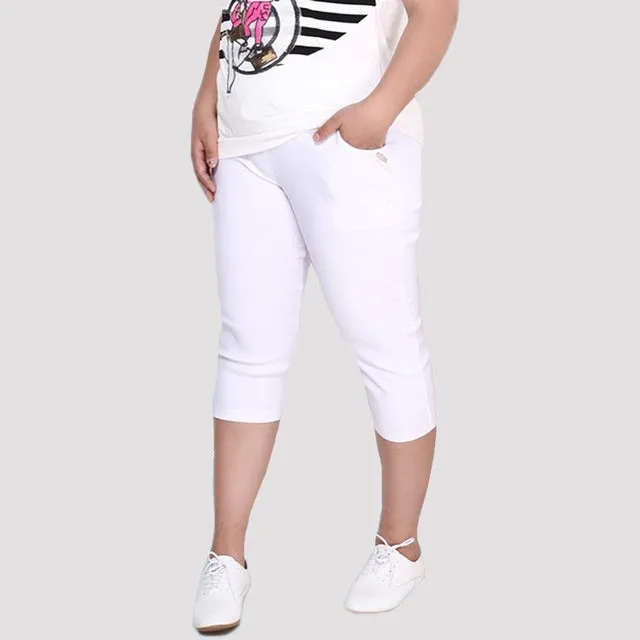 hot New Women Casual Pants capris Plus bigSize 6XL Female Skinny Stretch Spring summer Slim pencil Pants/ Trousers /capris women