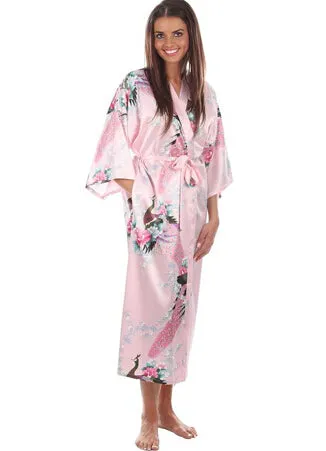 Hot Sale Blue Female Silk Rayon Robes Gown Kimono Yukata Chinese Women Sexy Lingerie Sleepwear Plus Size S M L XL XXL XXXL A-046