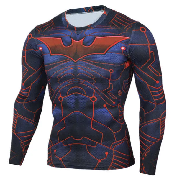 Hot Sale Fitness MMA Compression Shirt Men Anime Bodybuilding Long Sleeve Crossfit 3D Superman Punisher T Shirt Tops Tees