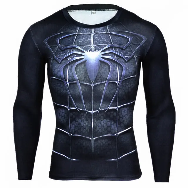 Hot Sale Fitness MMA Compression Shirt Men Anime Bodybuilding Long Sleeve Crossfit 3D Superman Punisher T Shirt Tops Tees