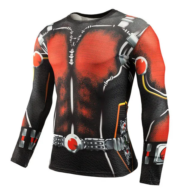 Hot Sale Fitness MMA Compression Shirt Men Anime Bodybuilding Long Sleeve Crossfit 3D Superman Punisher T Shirt Tops Tees