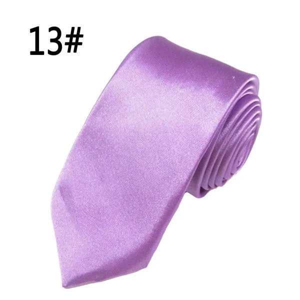 Hot Sale Men Ties Fashion Style Slim Gentlman Neck Skinny Tie Simplicity Design Wedding Party Formal Solid Silk Gravata