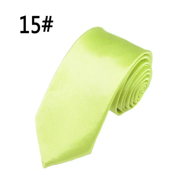 Hot Sale Men Ties Fashion Style Slim Gentlman Neck Skinny Tie Simplicity Design Wedding Party Formal Solid Silk Gravata