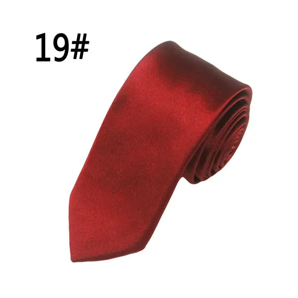 Hot Sale Men Ties Fashion Style Slim Gentlman Neck Skinny Tie Simplicity Design Wedding Party Formal Solid Silk Gravata