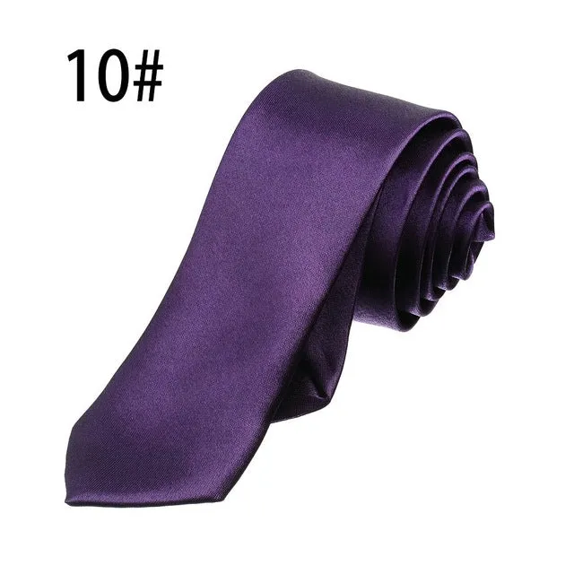 Hot Sale Men Ties Fashion Style Slim Gentlman Neck Skinny Tie Simplicity Design Wedding Party Formal Solid Silk Gravata