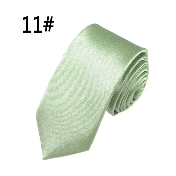 Hot Sale Men Ties Fashion Style Slim Gentlman Neck Skinny Tie Simplicity Design Wedding Party Formal Solid Silk Gravata